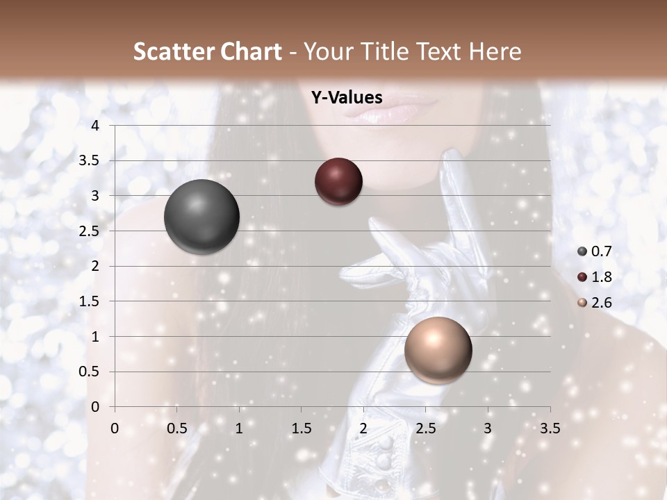 Winter Girl With Beautiful Make Up, Silver Gloves And Snow Flake, Silver Background PowerPoint Template