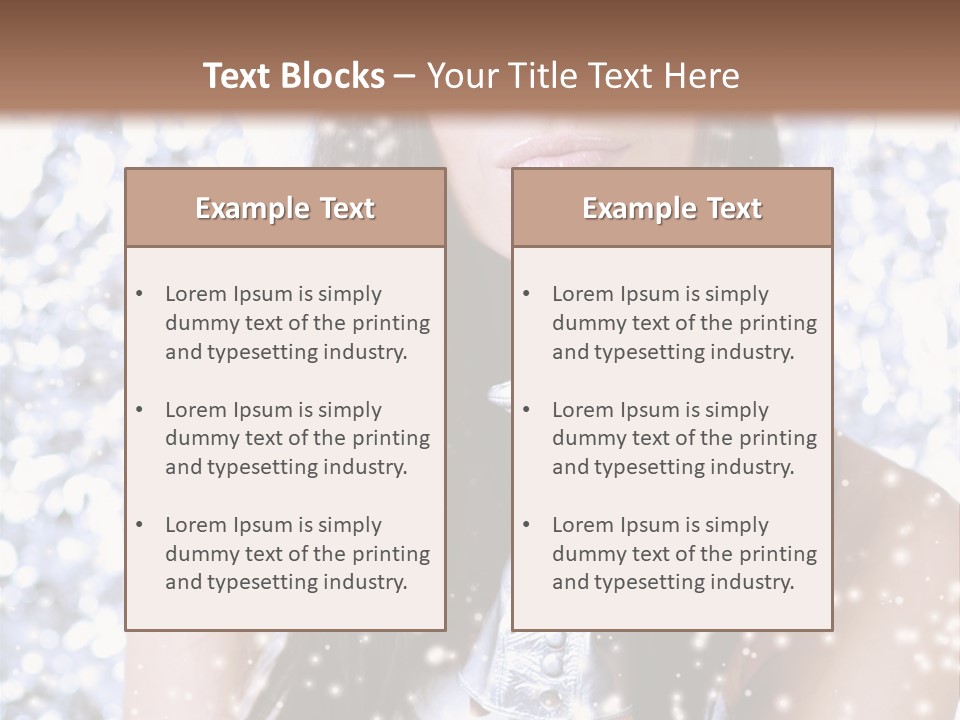 Winter Girl With Beautiful Make Up, Silver Gloves And Snow Flake, Silver Background PowerPoint Template