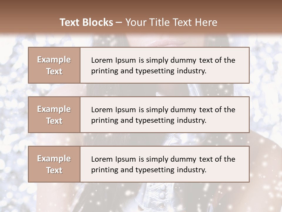 Winter Girl With Beautiful Make Up, Silver Gloves And Snow Flake, Silver Background PowerPoint Template