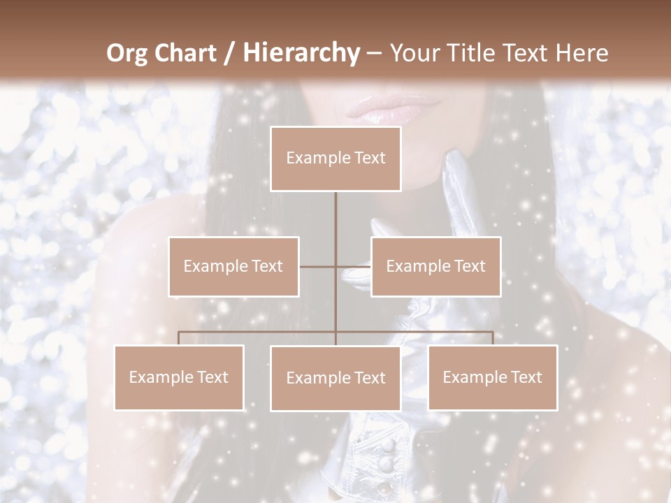 Winter Girl With Beautiful Make Up, Silver Gloves And Snow Flake, Silver Background PowerPoint Template