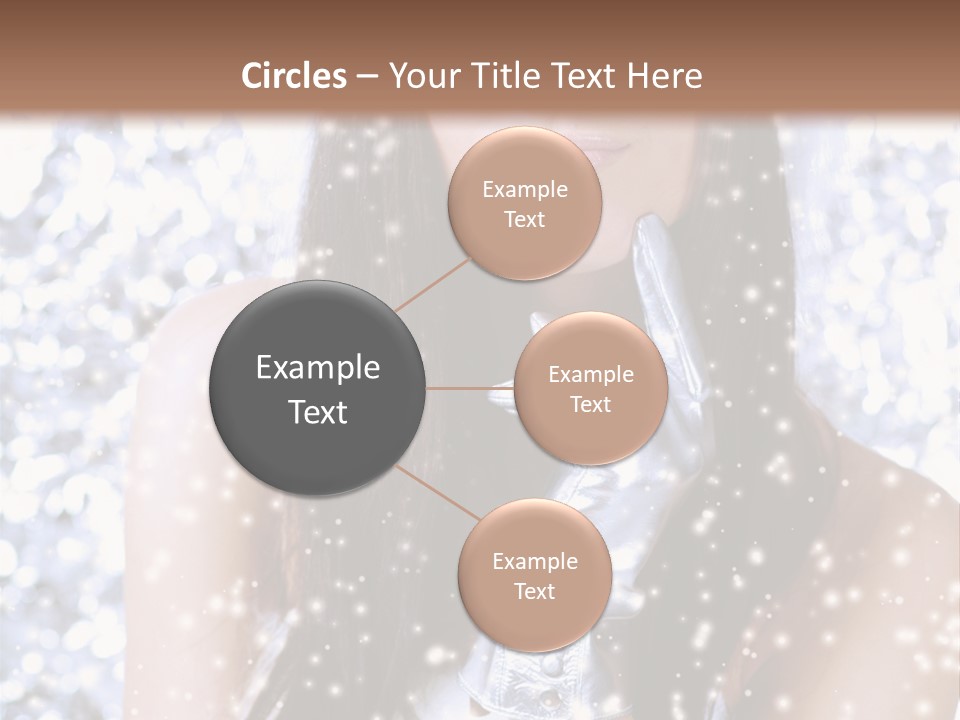 Winter Girl With Beautiful Make Up, Silver Gloves And Snow Flake, Silver Background PowerPoint Template