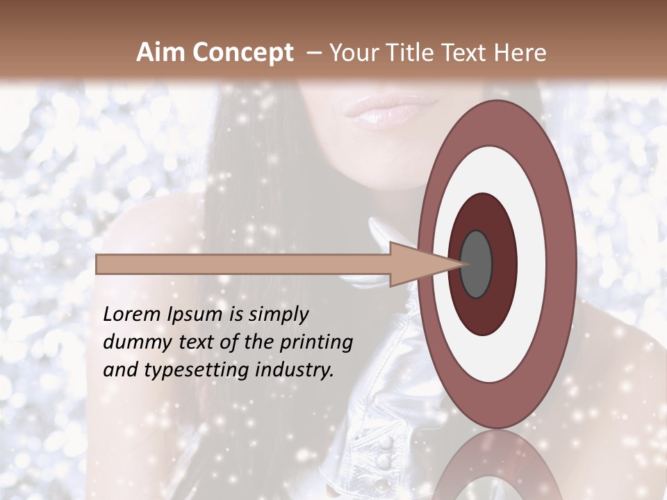 Winter Girl With Beautiful Make Up, Silver Gloves And Snow Flake, Silver Background PowerPoint Template