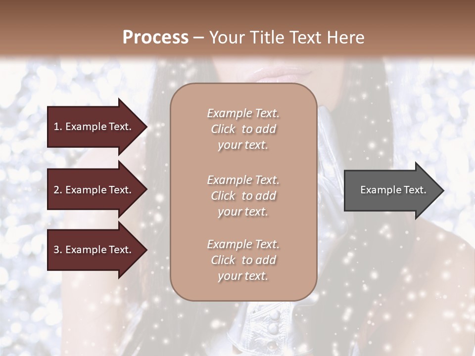 Winter Girl With Beautiful Make Up, Silver Gloves And Snow Flake, Silver Background PowerPoint Template