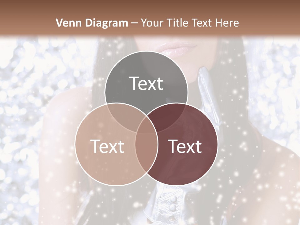 Winter Girl With Beautiful Make Up, Silver Gloves And Snow Flake, Silver Background PowerPoint Template