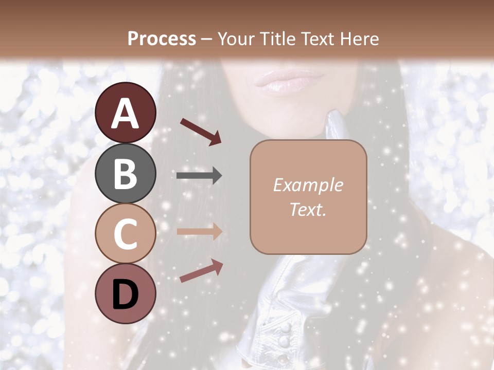 Winter Girl With Beautiful Make Up, Silver Gloves And Snow Flake, Silver Background PowerPoint Template