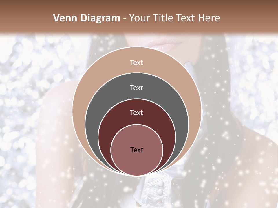 Winter Girl With Beautiful Make Up, Silver Gloves And Snow Flake, Silver Background PowerPoint Template