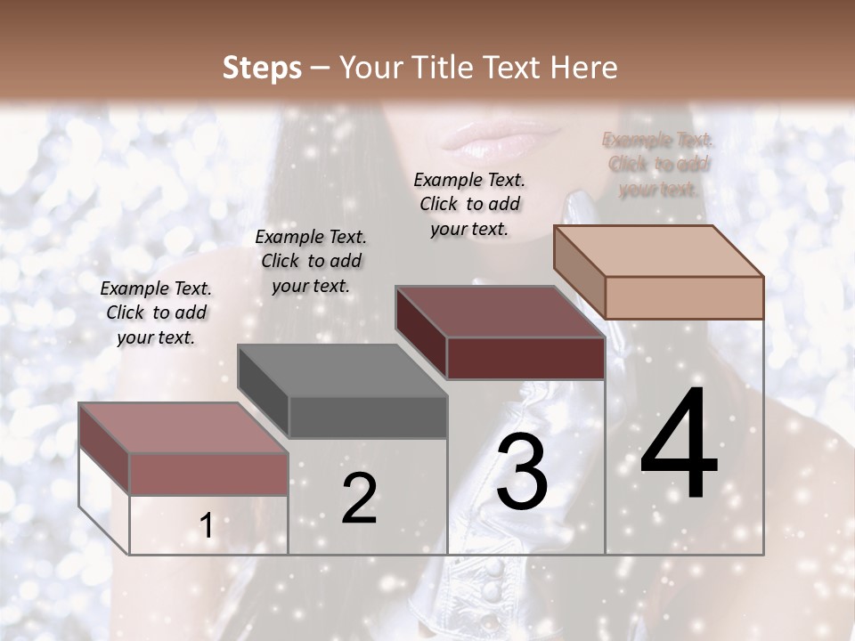 Winter Girl With Beautiful Make Up, Silver Gloves And Snow Flake, Silver Background PowerPoint Template