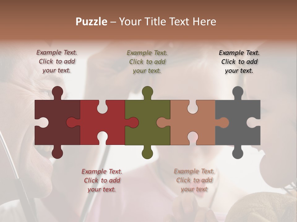 Clown-Doctor : Two Girls And Clown With Red Noses Are Smiling And Joking During Medical Examination. PowerPoint Template