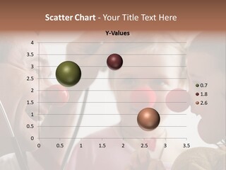 Clown-Doctor : Two Girls And Clown With Red Noses Are Smiling And Joking During Medical Examination. PowerPoint Template