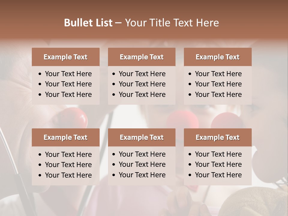 Clown-Doctor : Two Girls And Clown With Red Noses Are Smiling And Joking During Medical Examination. PowerPoint Template