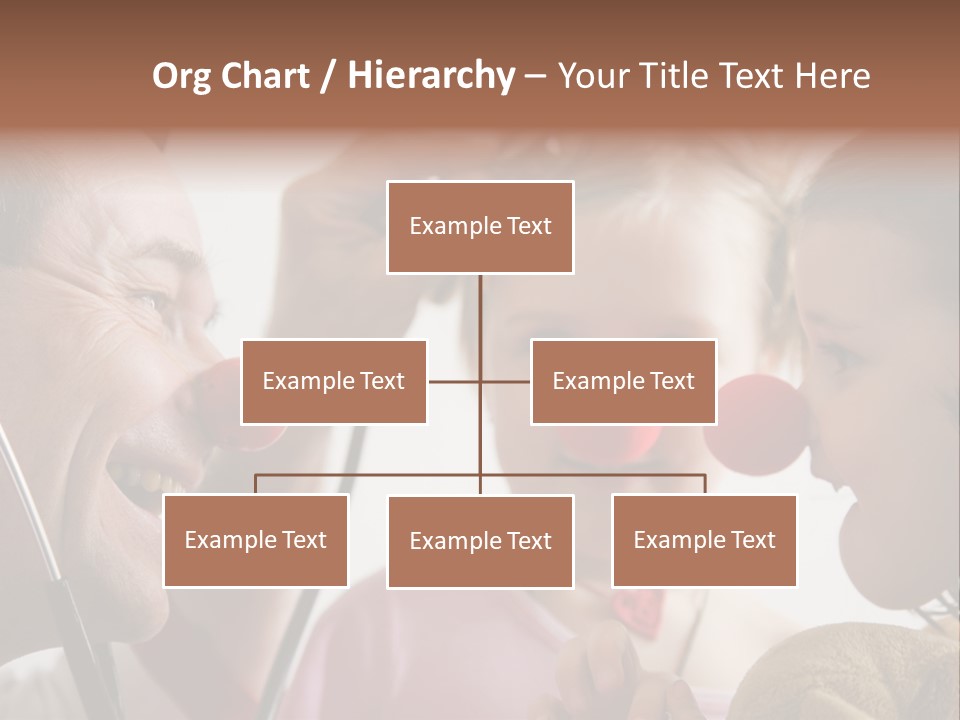 Clown-Doctor : Two Girls And Clown With Red Noses Are Smiling And Joking During Medical Examination. PowerPoint Template