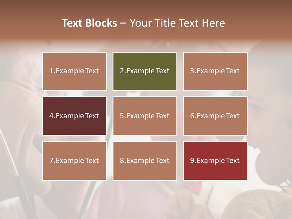 Clown-Doctor : Two Girls And Clown With Red Noses Are Smiling And Joking During Medical Examination. PowerPoint Template