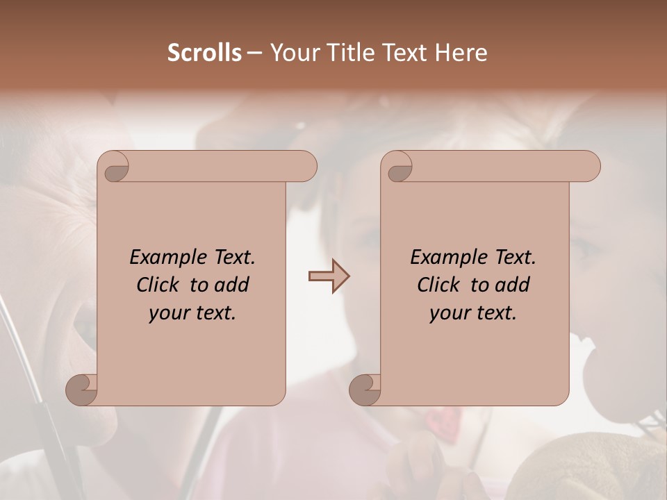 Clown-Doctor : Two Girls And Clown With Red Noses Are Smiling And Joking During Medical Examination. PowerPoint Template