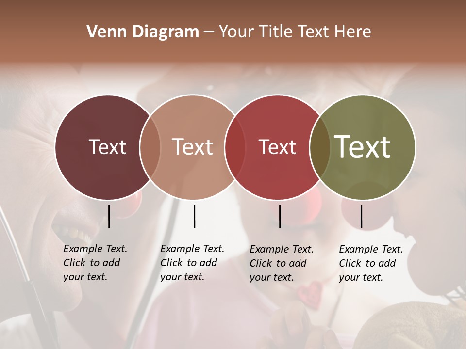 Clown-Doctor : Two Girls And Clown With Red Noses Are Smiling And Joking During Medical Examination. PowerPoint Template
