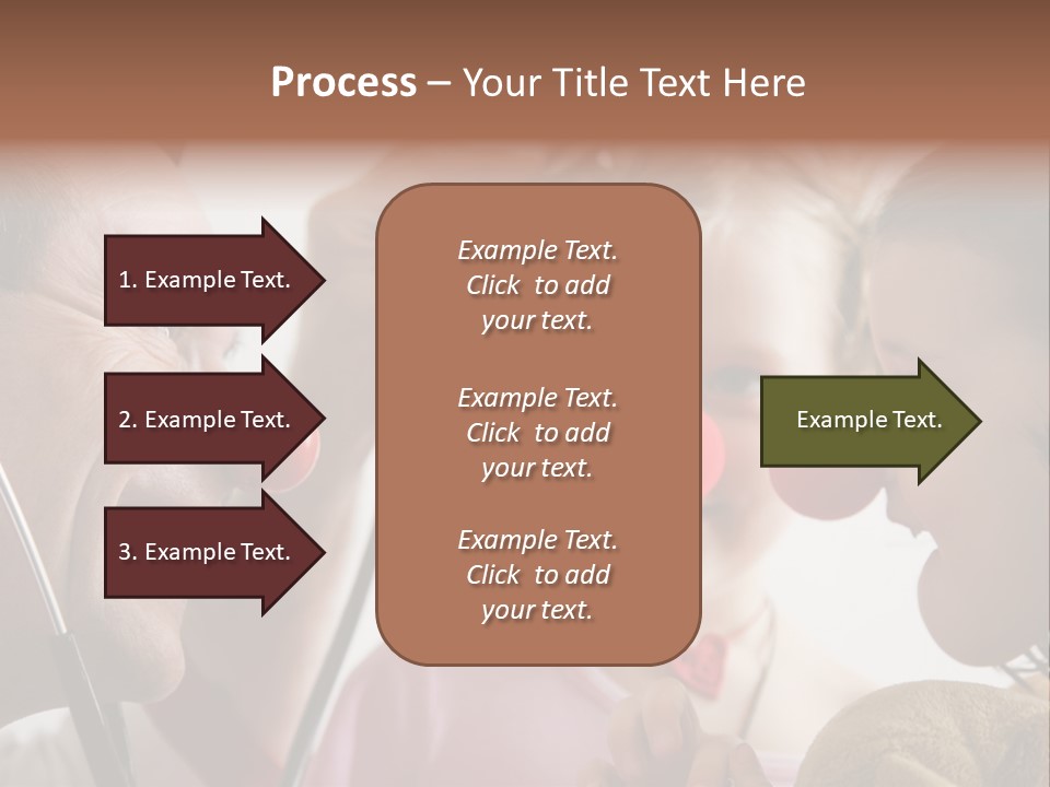 Clown-Doctor : Two Girls And Clown With Red Noses Are Smiling And Joking During Medical Examination. PowerPoint Template