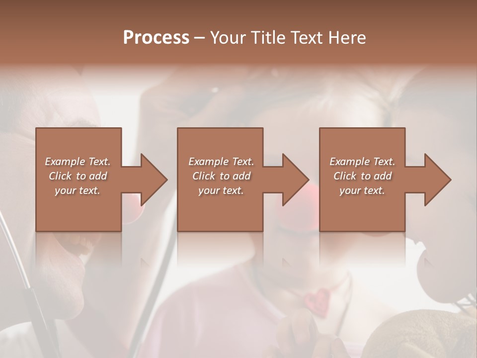 Clown-Doctor : Two Girls And Clown With Red Noses Are Smiling And Joking During Medical Examination. PowerPoint Template