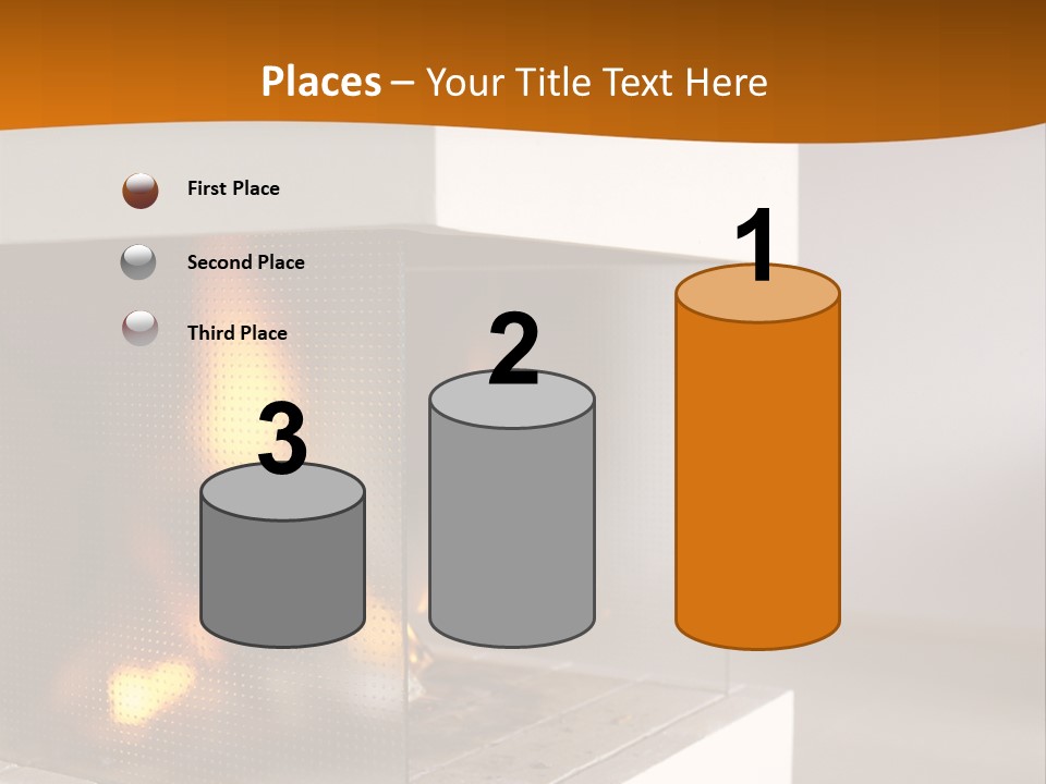 Open Fire Place In Living Room PowerPoint Template