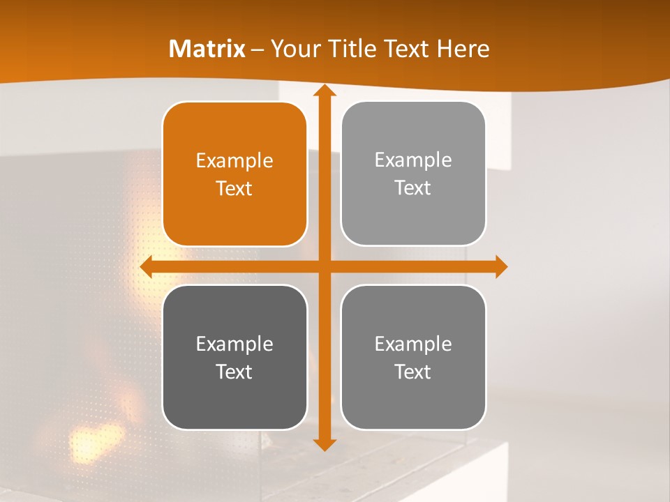 Open Fire Place In Living Room PowerPoint Template