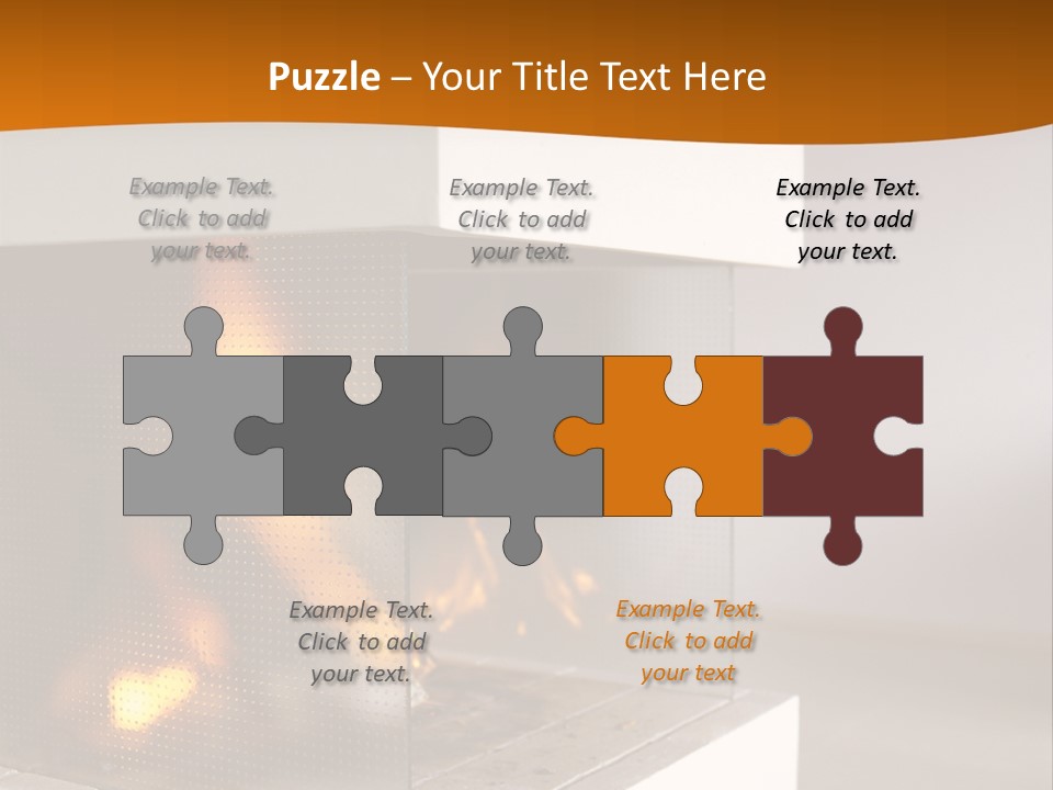 Open Fire Place In Living Room PowerPoint Template