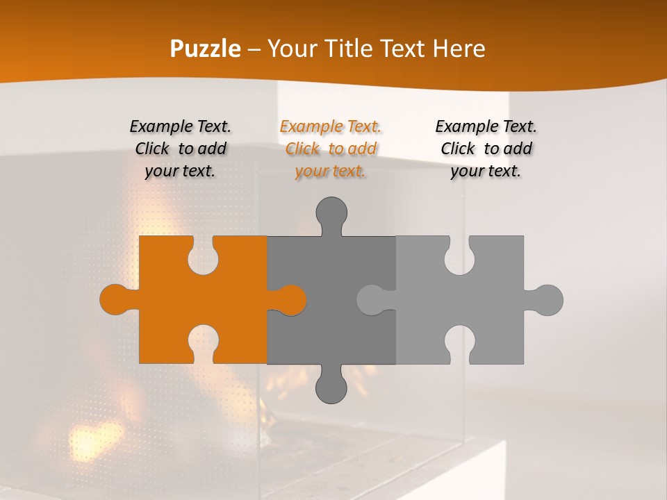 Open Fire Place In Living Room PowerPoint Template