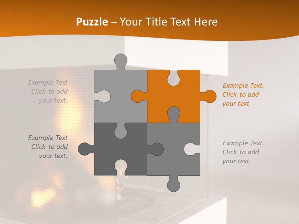 Open Fire Place In Living Room PowerPoint Template