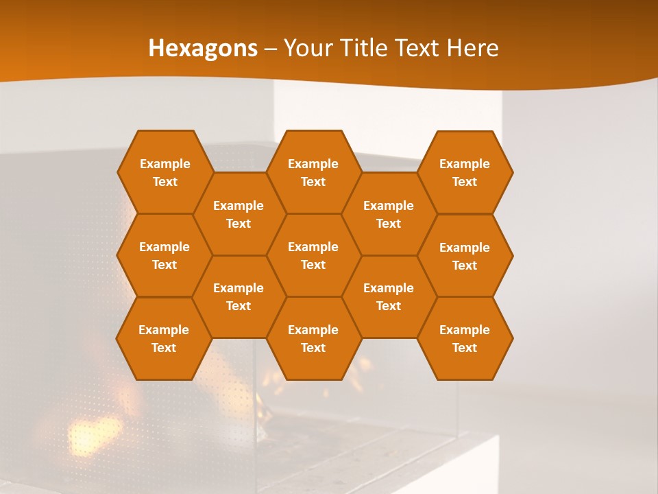 Open Fire Place In Living Room PowerPoint Template