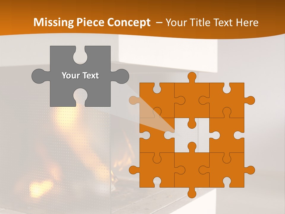 Open Fire Place In Living Room PowerPoint Template