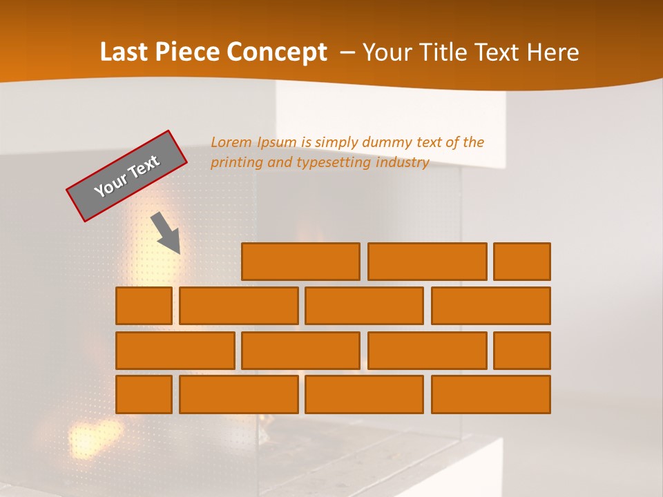 Open Fire Place In Living Room PowerPoint Template