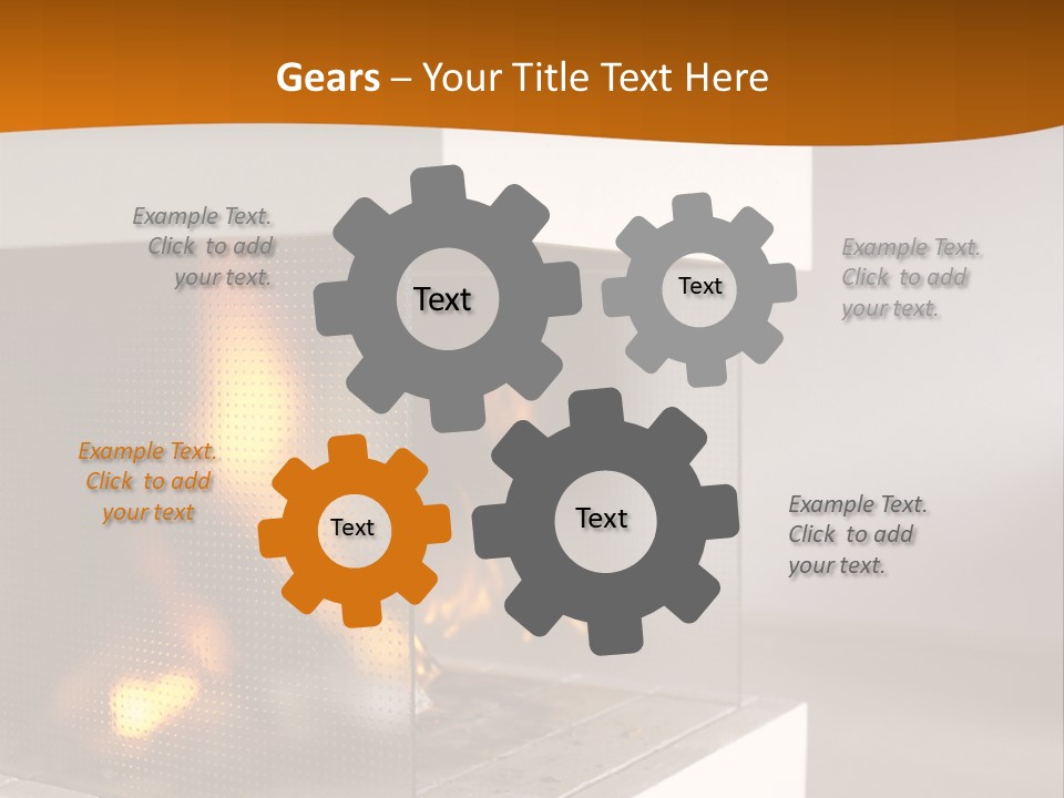 Open Fire Place In Living Room PowerPoint Template