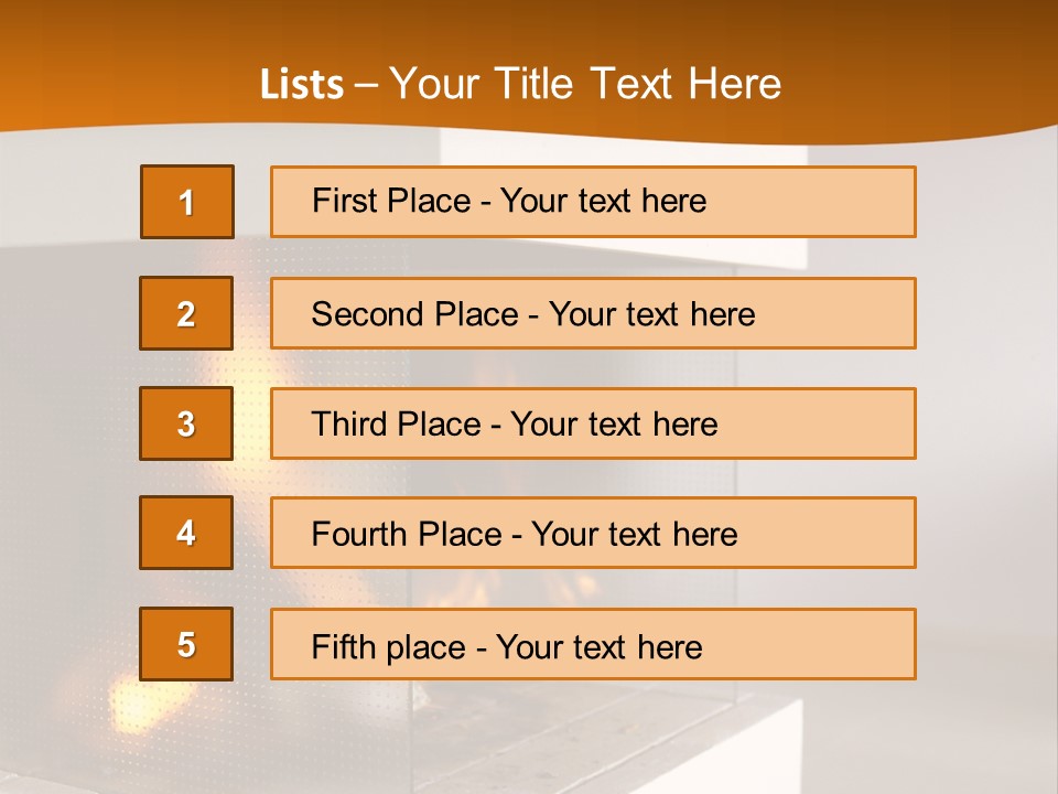 Open Fire Place In Living Room PowerPoint Template