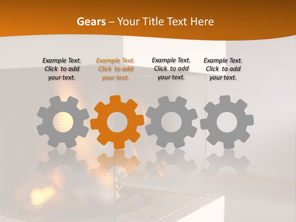 Open Fire Place In Living Room PowerPoint Template