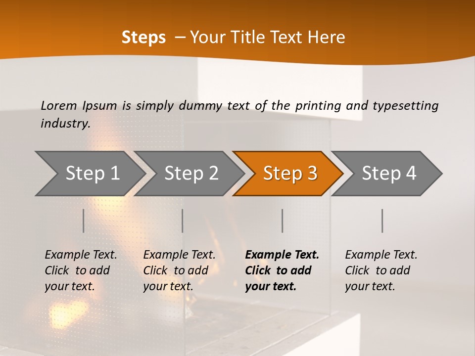 Open Fire Place In Living Room PowerPoint Template