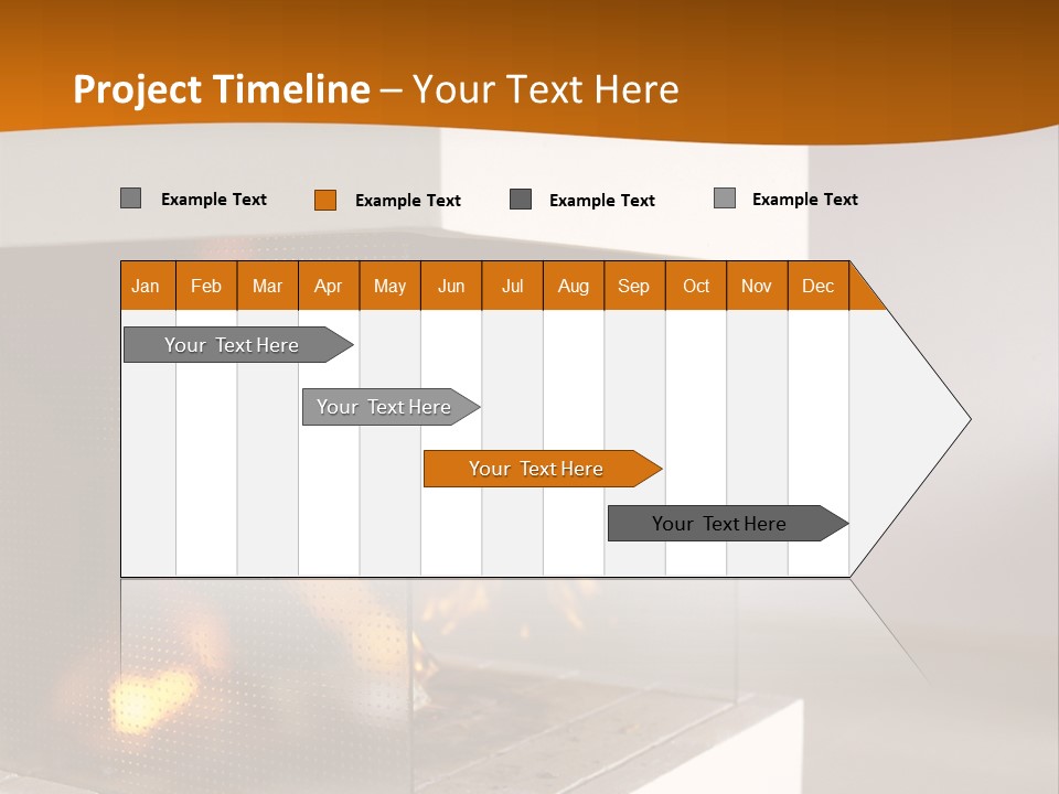 Open Fire Place In Living Room PowerPoint Template