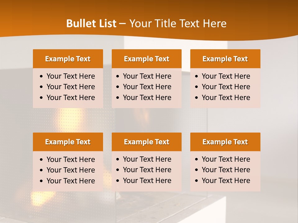 Open Fire Place In Living Room PowerPoint Template
