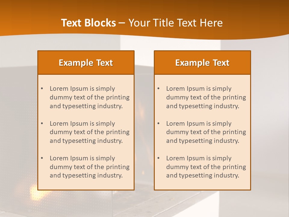 Open Fire Place In Living Room PowerPoint Template