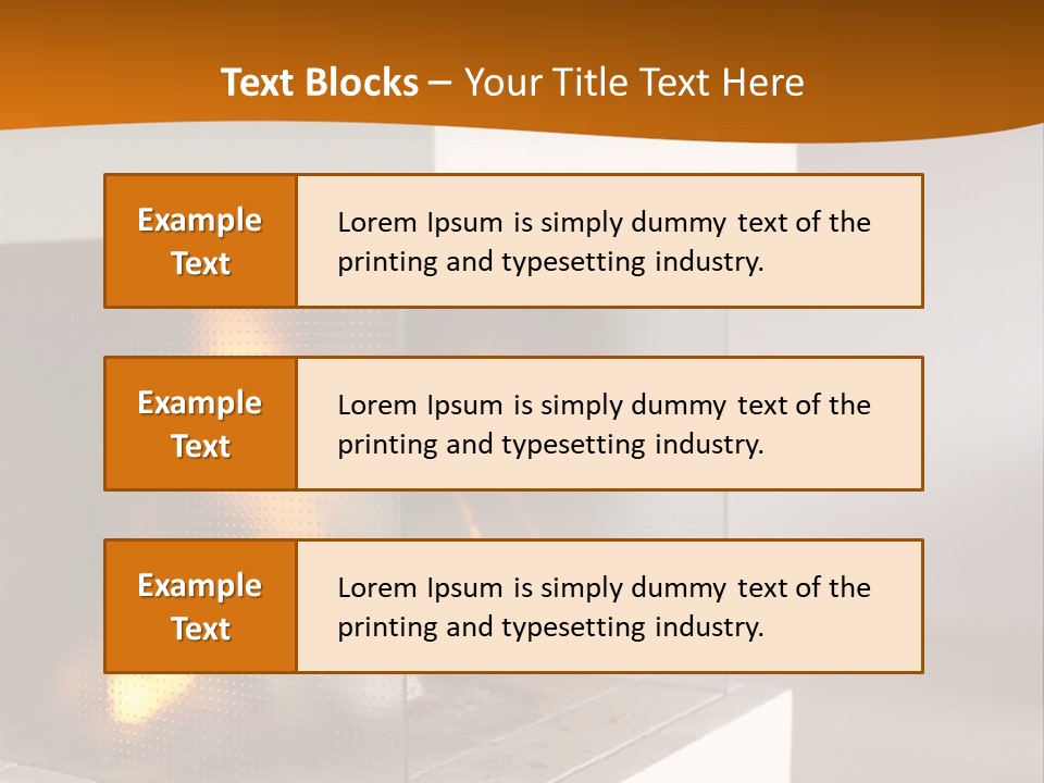 Open Fire Place In Living Room PowerPoint Template
