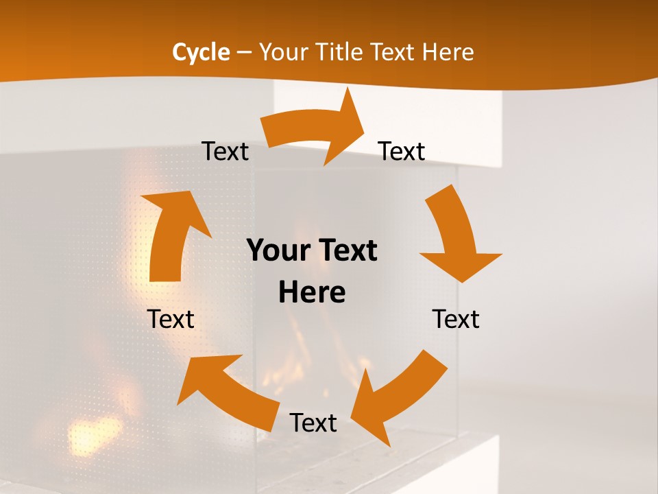 Open Fire Place In Living Room PowerPoint Template