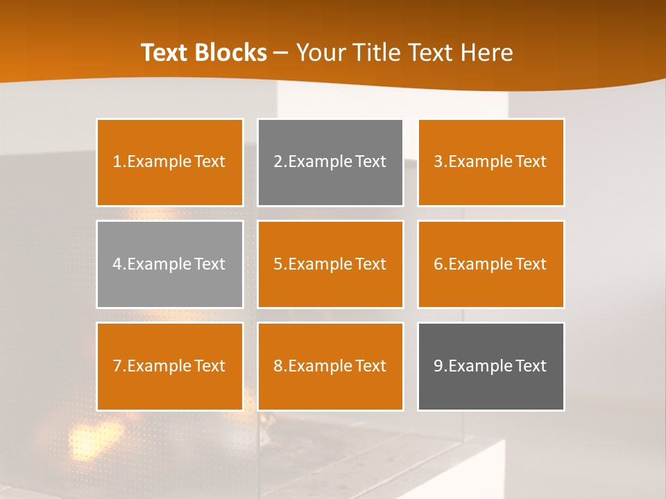 Open Fire Place In Living Room PowerPoint Template