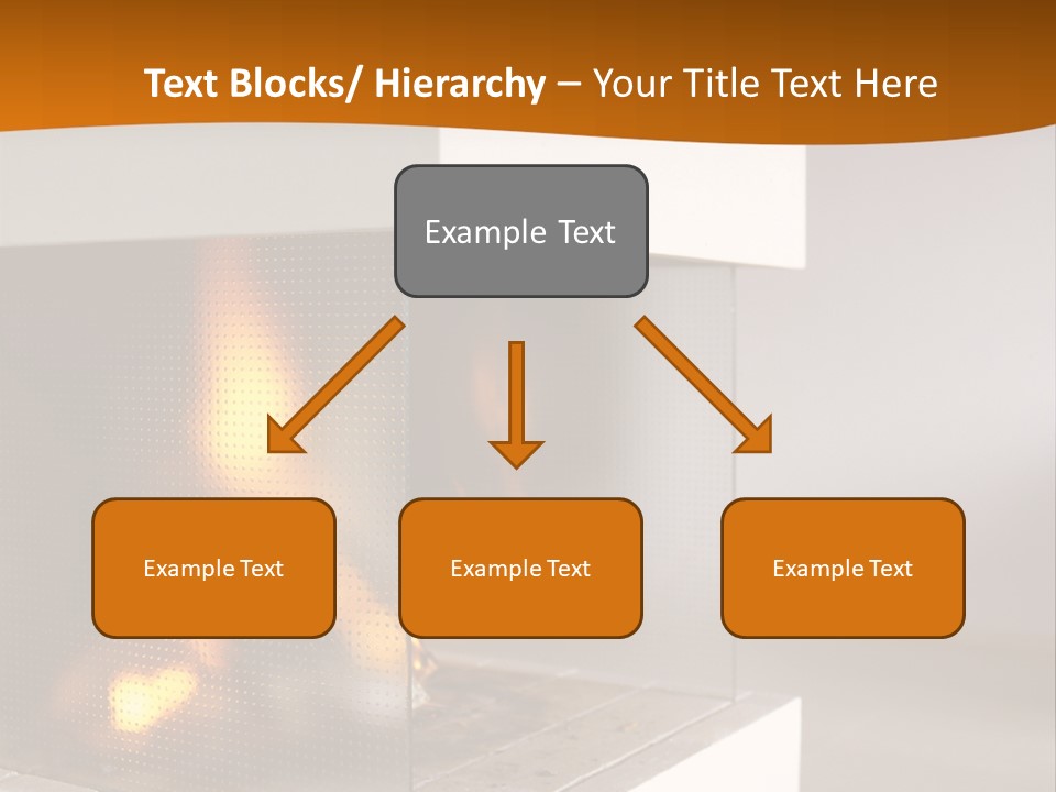 Open Fire Place In Living Room PowerPoint Template