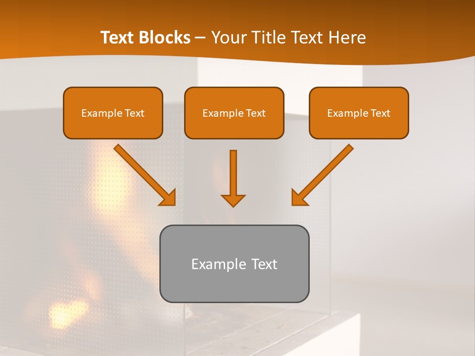 Open Fire Place In Living Room PowerPoint Template
