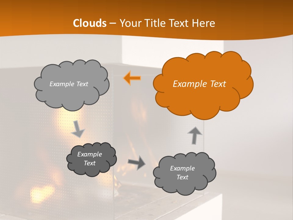 Open Fire Place In Living Room PowerPoint Template