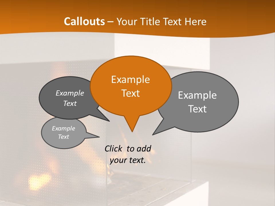 Open Fire Place In Living Room PowerPoint Template