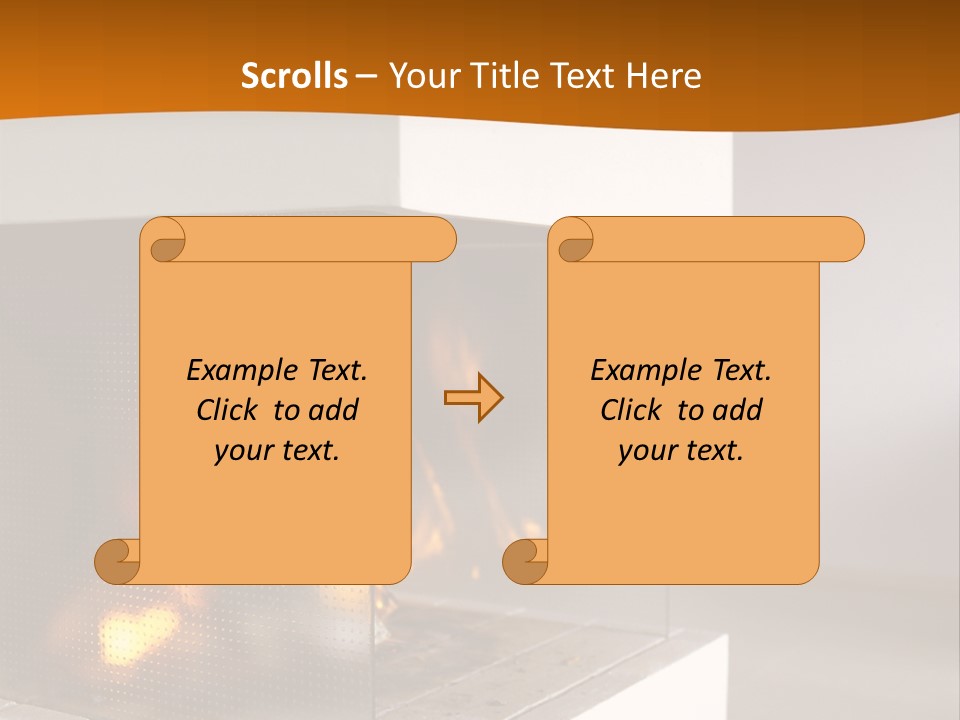 Open Fire Place In Living Room PowerPoint Template