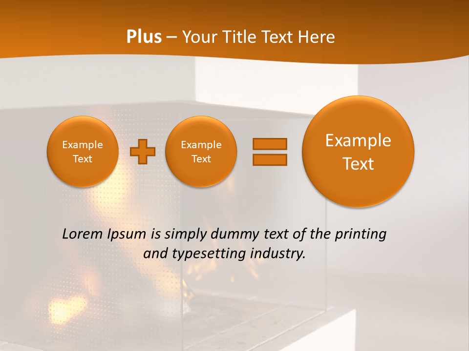 Open Fire Place In Living Room PowerPoint Template