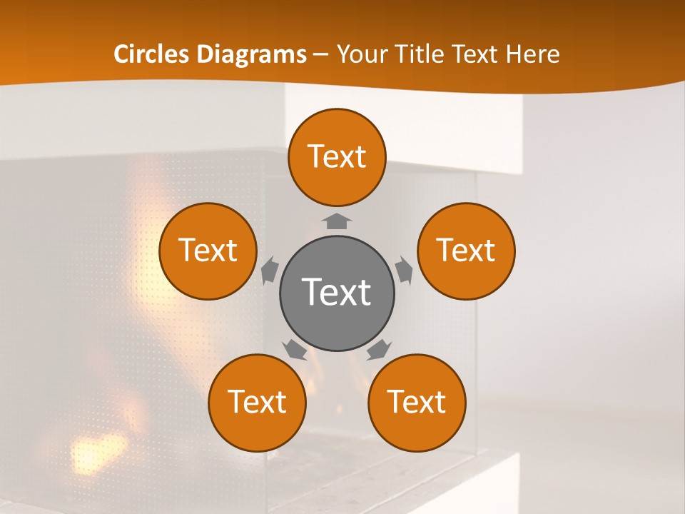 Open Fire Place In Living Room PowerPoint Template