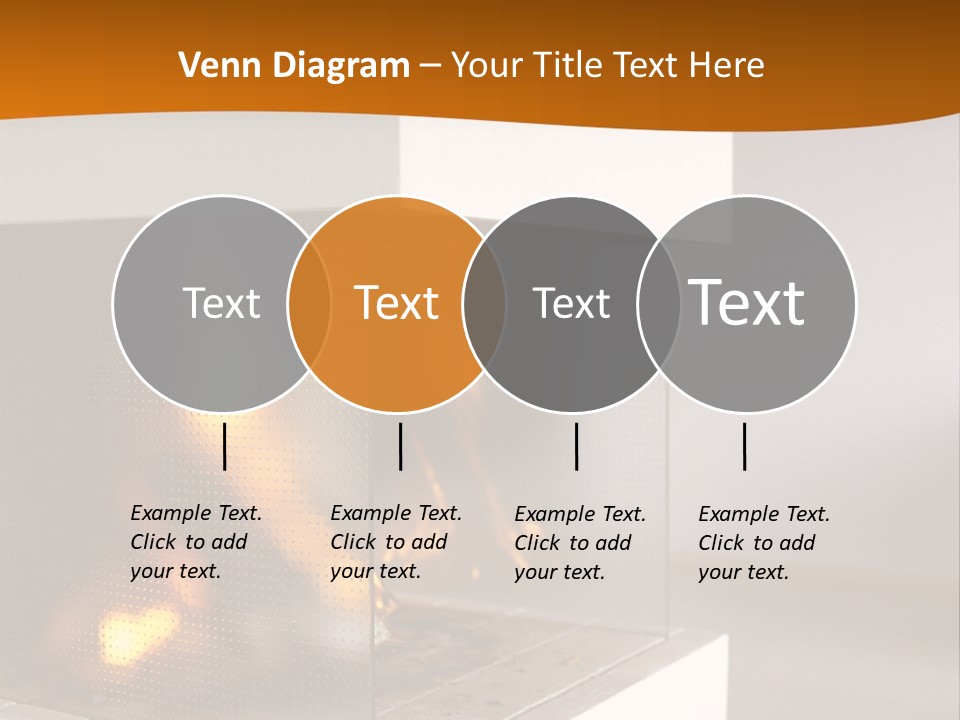 Open Fire Place In Living Room PowerPoint Template