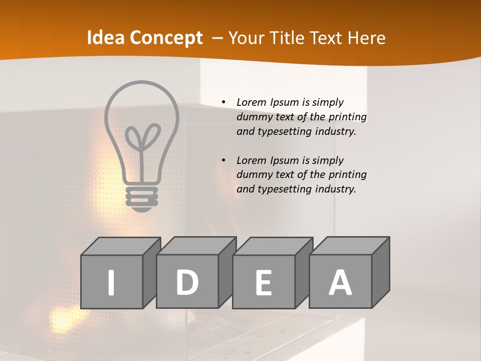 Open Fire Place In Living Room PowerPoint Template