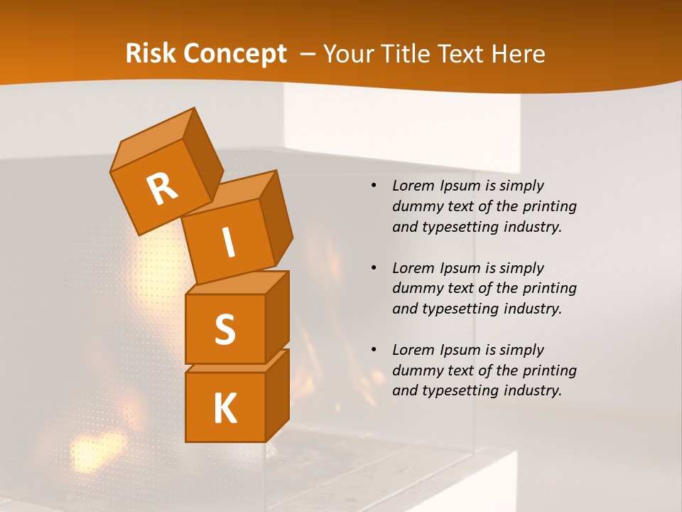 Open Fire Place In Living Room PowerPoint Template