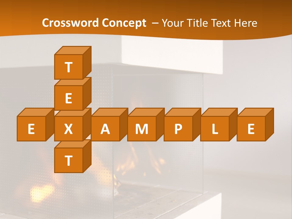 Open Fire Place In Living Room PowerPoint Template