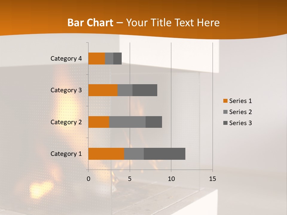 Open Fire Place In Living Room PowerPoint Template